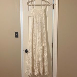 Lulus White lace maxi dress